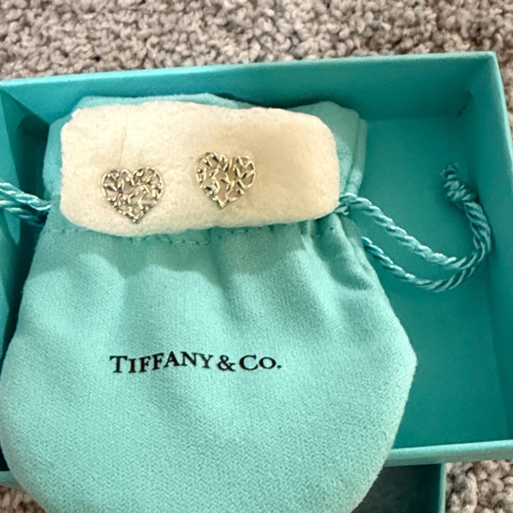 Tiffany & Co. Silver Heart Studs